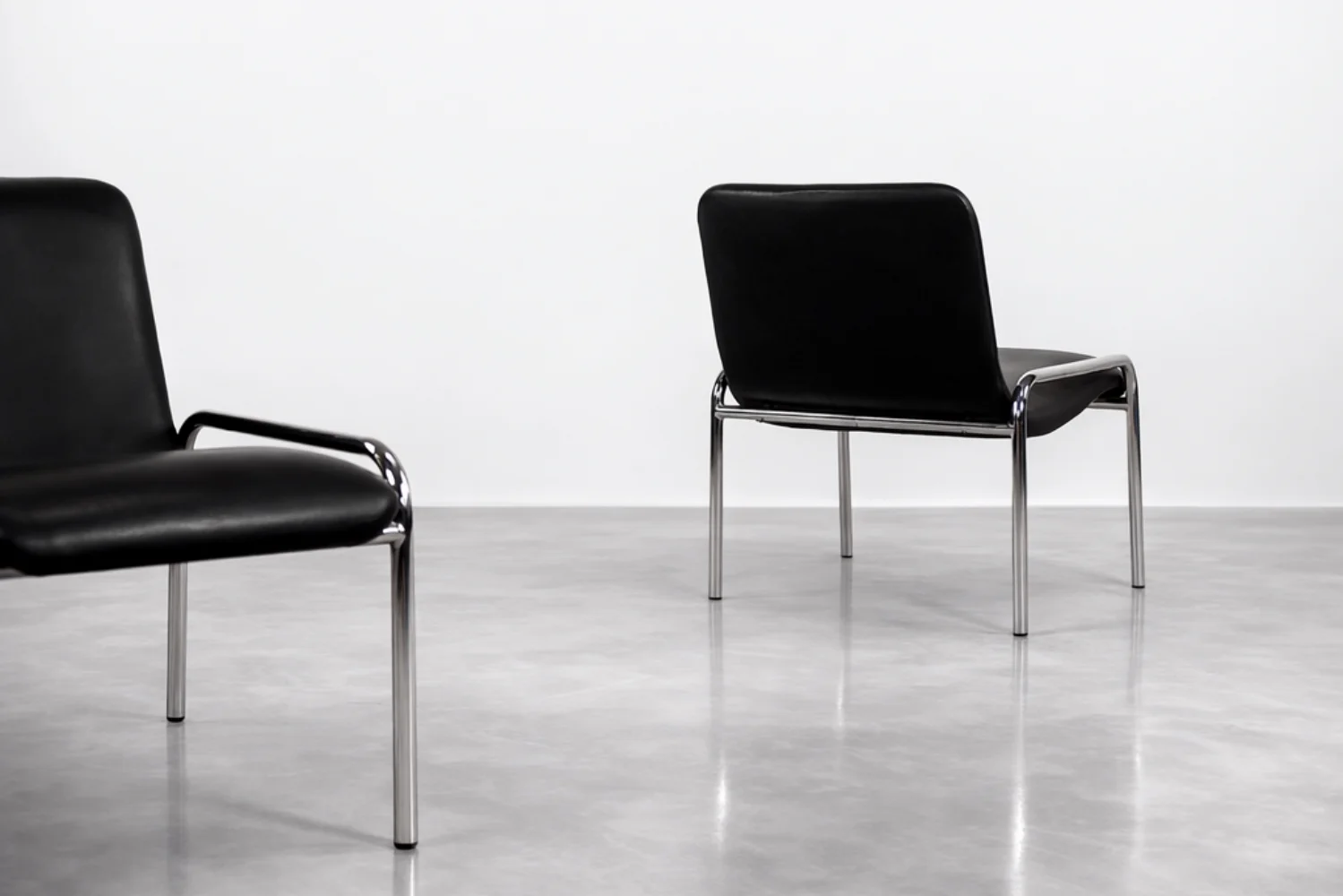 Pair of minimalist armchairs, Thonet, Germany, 1970s