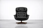 Vintage leather swivel armchair, Selig Imperial, Sweden, 1970s