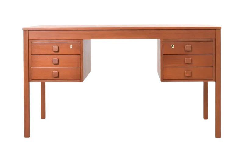 Vintage teak desk by Domino Møbler, Denmark, 1960s