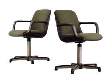 Pair of vintage office chairs, designed by Charles Pollock, Comforto, Germany, 1970s