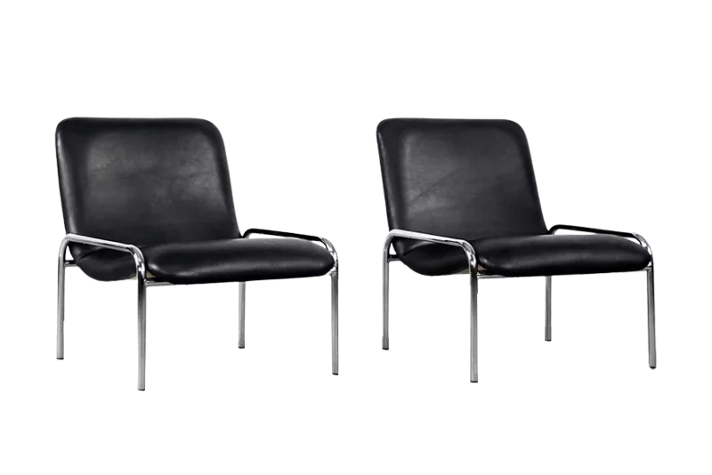 Pair of minimalist armchairs, Thonet, Germany, 1970s