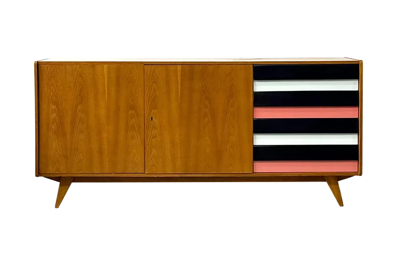 Sideboard vintage, proj. J. Jiroutek, Czechosłowacja, lata 60