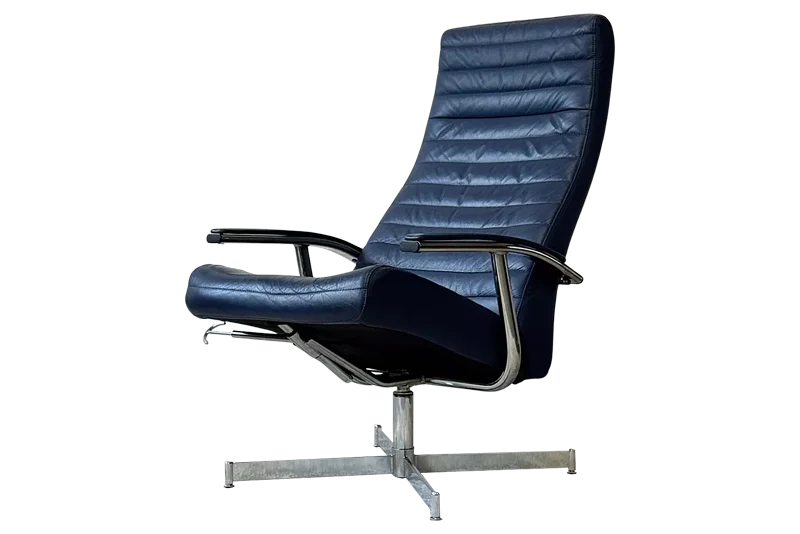 Vintage reclining swivel armchair, Bolia, Denmark, 1970s