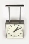 Large double-sided railway clock, factory-made, Pragotron, 1980s