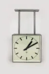 Large double-sided railway clock, factory-made, Pragotron, 1980s