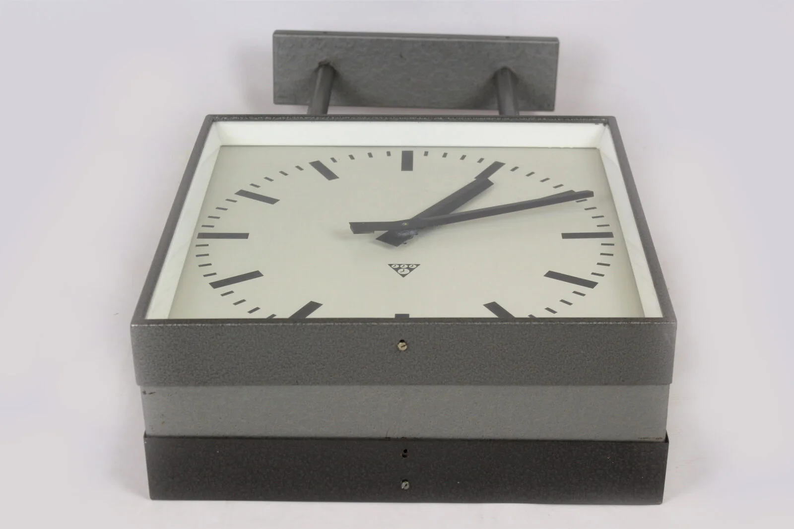 Large double-sided railway clock, factory-made, Pragotron, 1980s