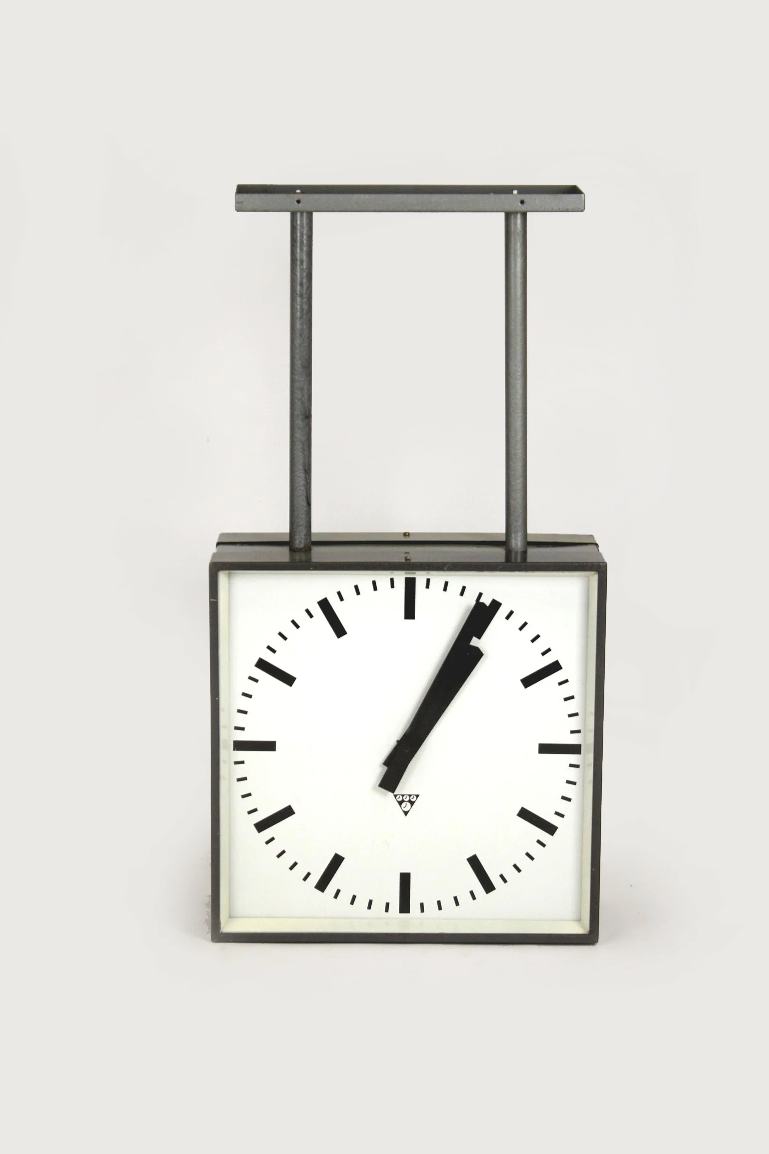 Large double-sided railway clock, factory-made, Pragotron, 1980s