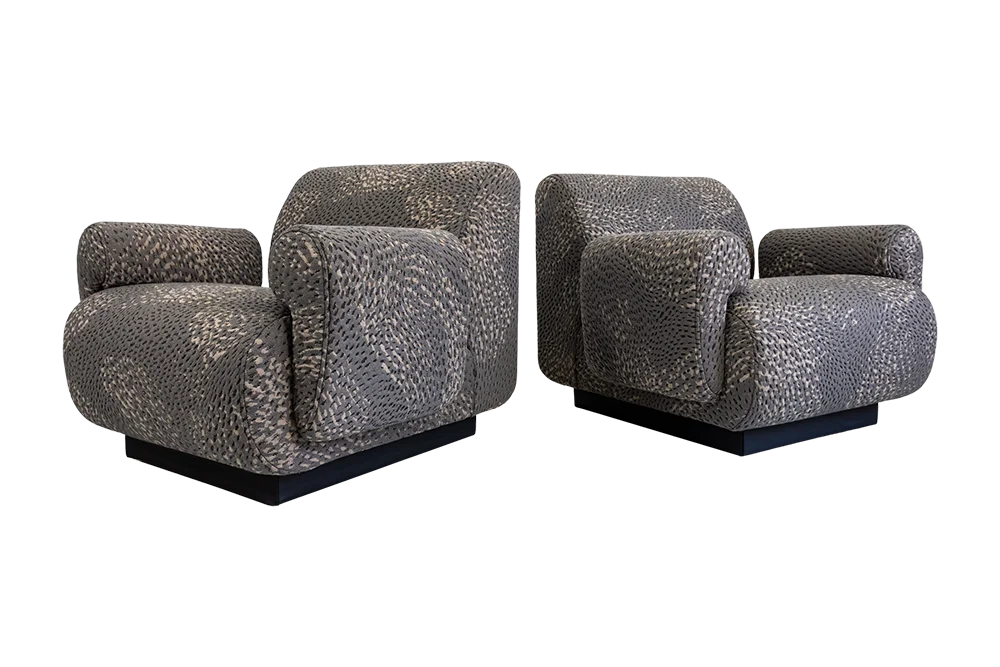 Pair of vintage modular armchairs / sofa, designed by Eberhard Geißler, Oelsa, Germany, 1970s