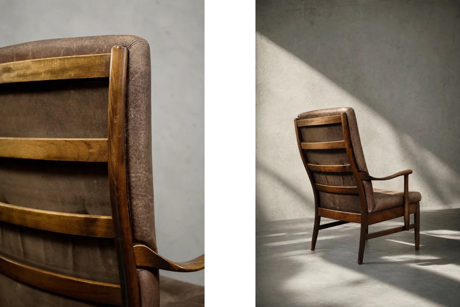 High-back modernist armchair, Farstrup Møbler, Denmark, 1970s