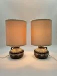 Ceramiczne lampy stołowe vintage, Fat Lava, Niemcy, lata 70