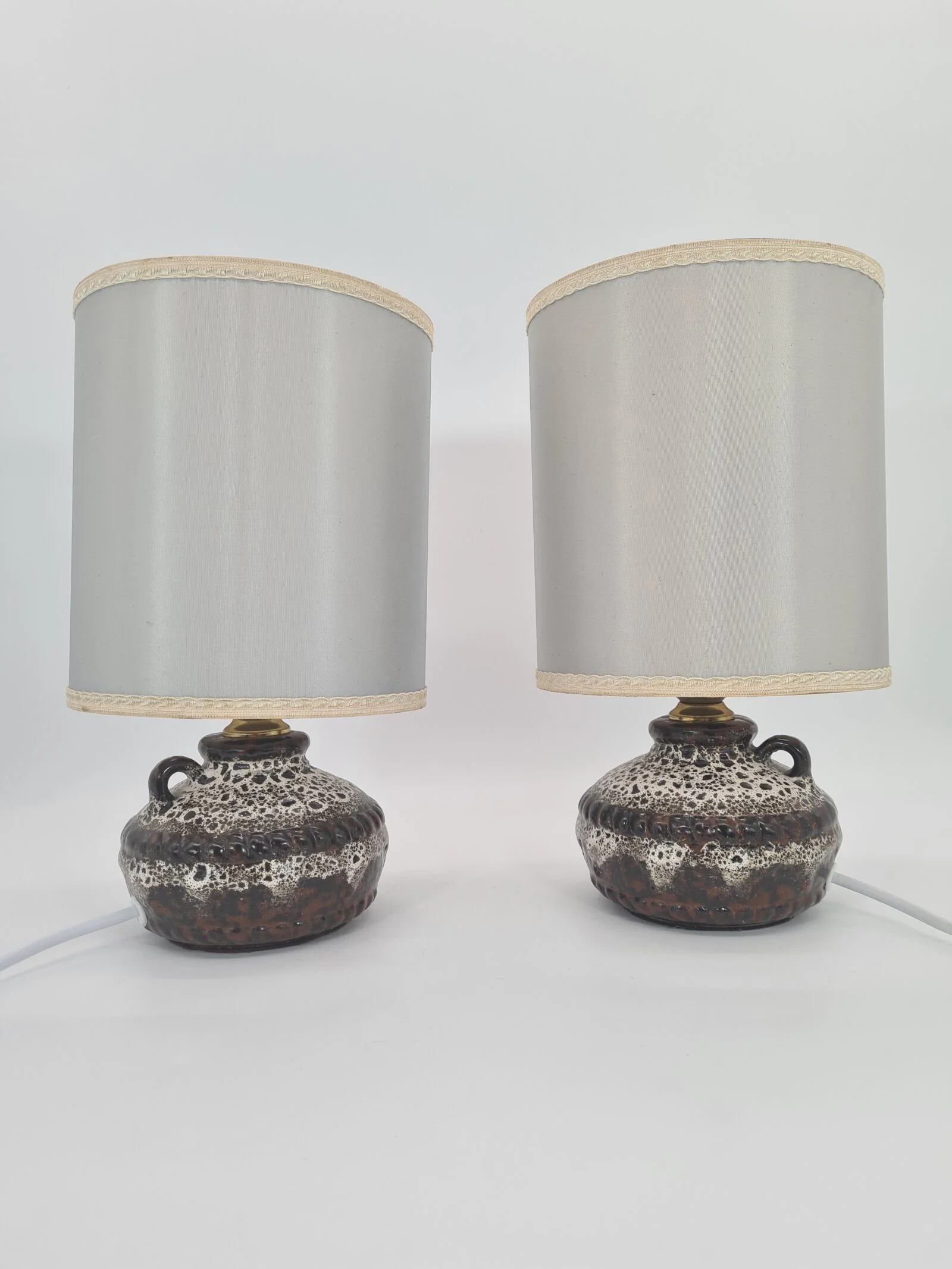 Ceramiczne lampy stołowe vintage, Fat Lava, Niemcy, lata 70