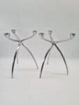 2 aluminium Space Age candleholders, 1960s