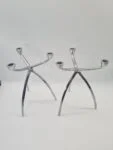 2 aluminium Space Age candleholders, 1960s