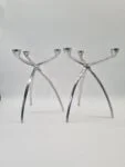 2 aluminium Space Age candleholders, 1960s