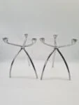 2 aluminium Space Age candleholders, 1960s