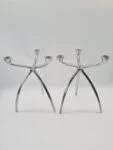 2 aluminium Space Age candleholders, 1960s
