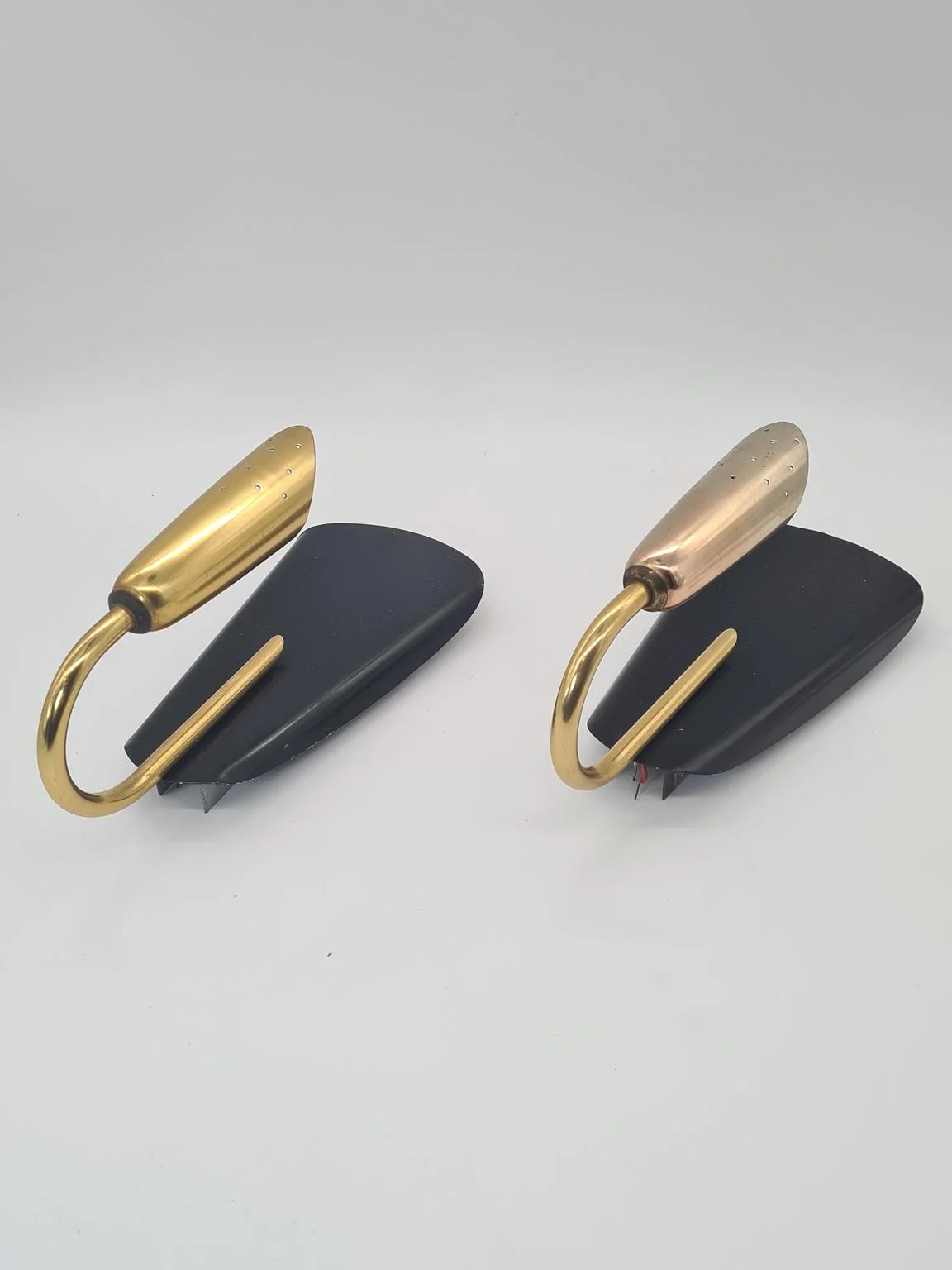 Modernist brass and aluminium wall lights, 1970s