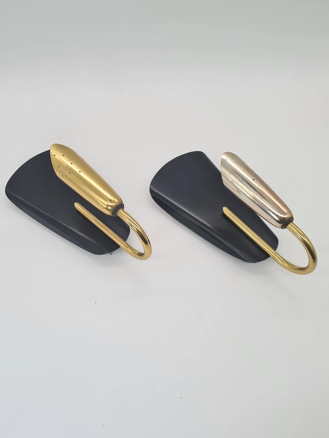Modernist brass and aluminium wall lights, 1970s