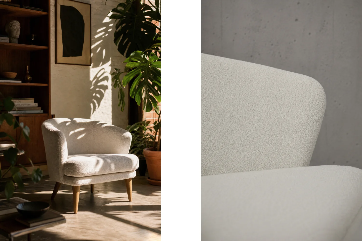 Low modernist armchair with rounded backrest, Scandinavia, 1960s