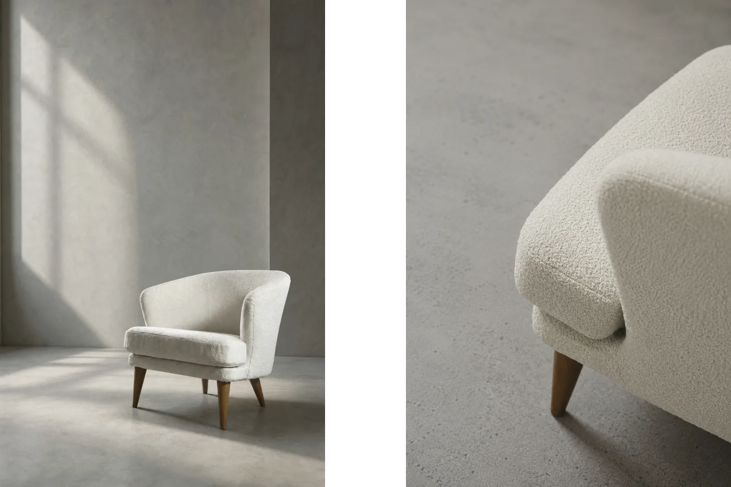 Low modernist armchair with rounded backrest, Scandinavia, 1960s