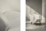 Low modernist armchair with rounded backrest, Scandinavia, 1960s