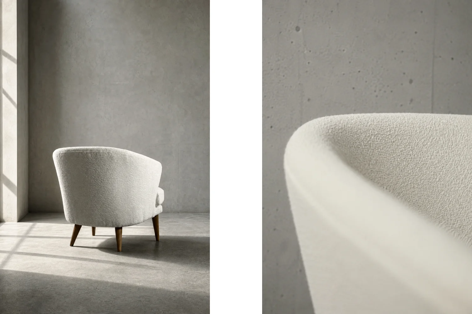 Low modernist armchair with rounded backrest, Scandinavia, 1960s
