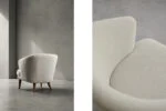 Low modernist armchair with rounded backrest, Scandinavia, 1960s