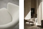 Low modernist armchair with rounded backrest, Scandinavia, 1960s
