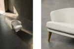 Low modernist armchair with rounded backrest, Scandinavia, 1960s