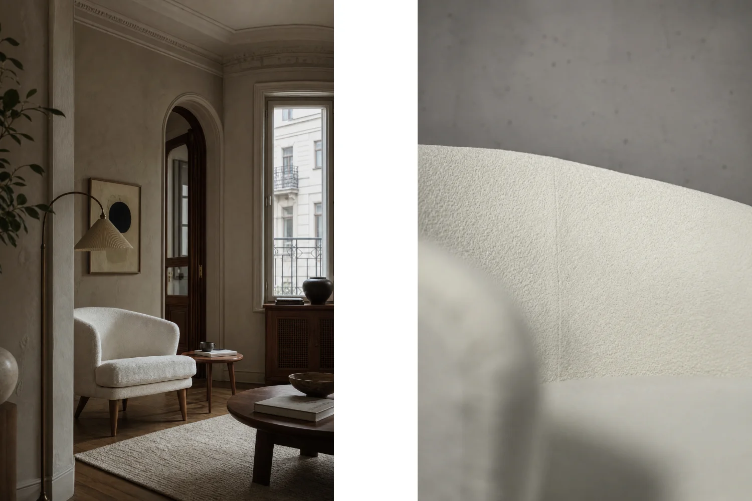 Low modernist armchair with rounded backrest, Scandinavia, 1960s