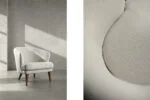Low modernist armchair with rounded backrest, Scandinavia, 1960s