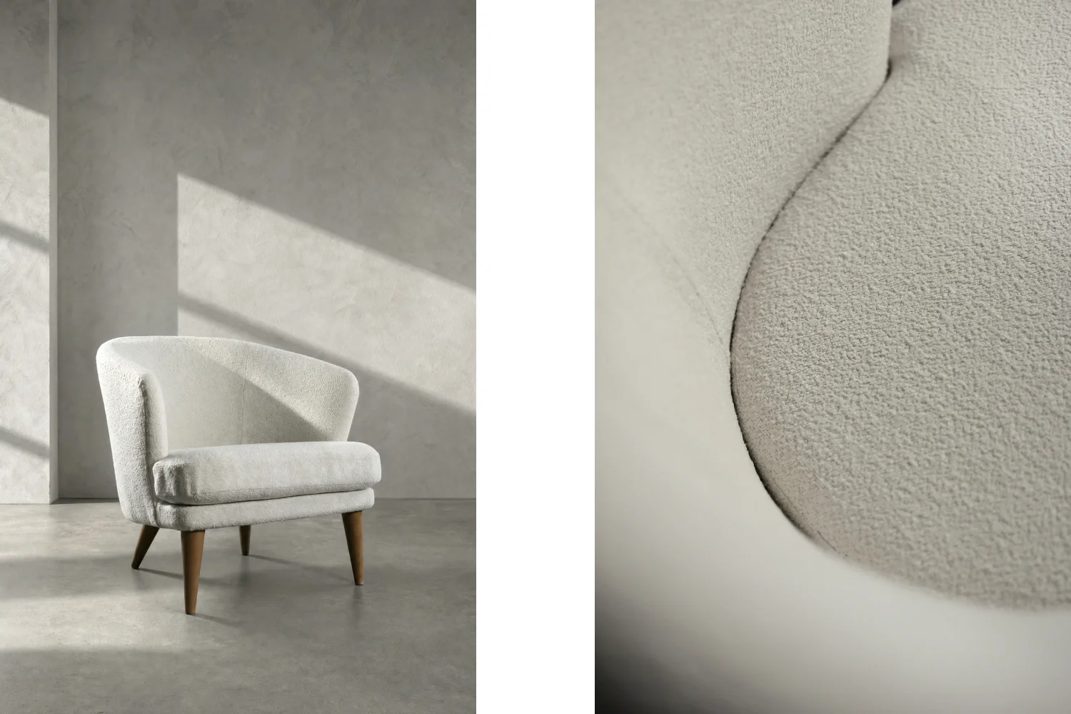 Low modernist armchair with rounded backrest, Scandinavia, 1960s