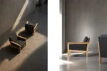 Para dębowych foteli wypoczynkowych, Dania, lata 60