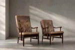 High-back modernist armchair, Farstrup Møbler, Denmark, 1970s