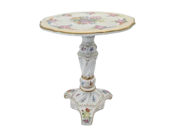 Porcelain side table with hand-painted floral decoration, Germany