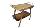 Vintage bar cart, wood and brass, 1960s