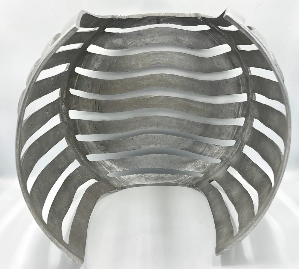 Aluminiowy stołek vintage, Dania, lata 60