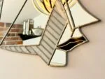 Large artistic stained-glass mirror “Woman's Face”, 1970s