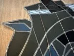 Large artistic stained-glass mirror “Woman's Face”, 1970s