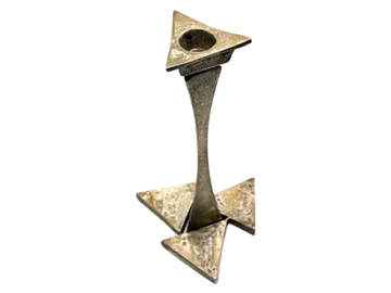 Brutalist silver-plated candlestick, 1970s