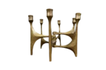 Brutalist Bronze Candelabrum Designed by Michael Harjes, 1960s