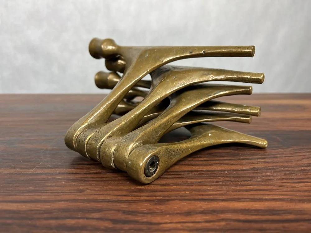 Brutalist Bronze Candelabrum Designed by Michael Harjes, 1960s