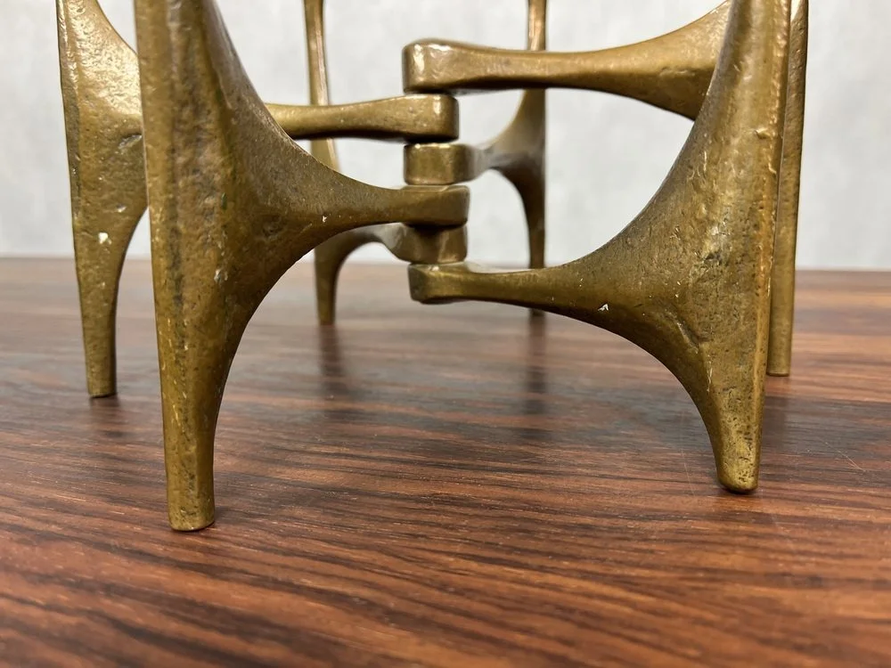 Brutalist Bronze Candelabrum Designed by Michael Harjes, 1960s