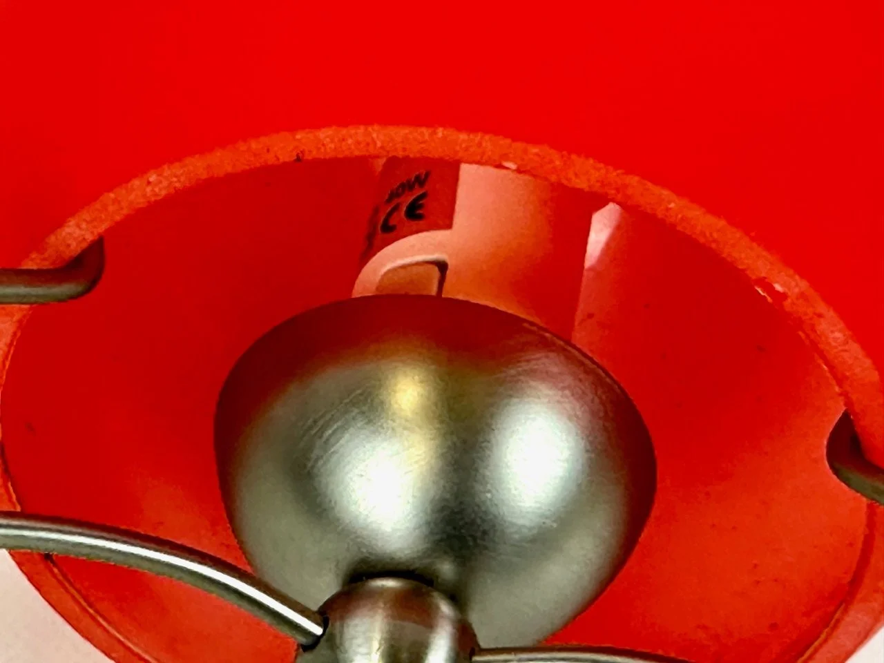 Red Space Age lamp, by Sölken Leuchten,  Germany, 1980s