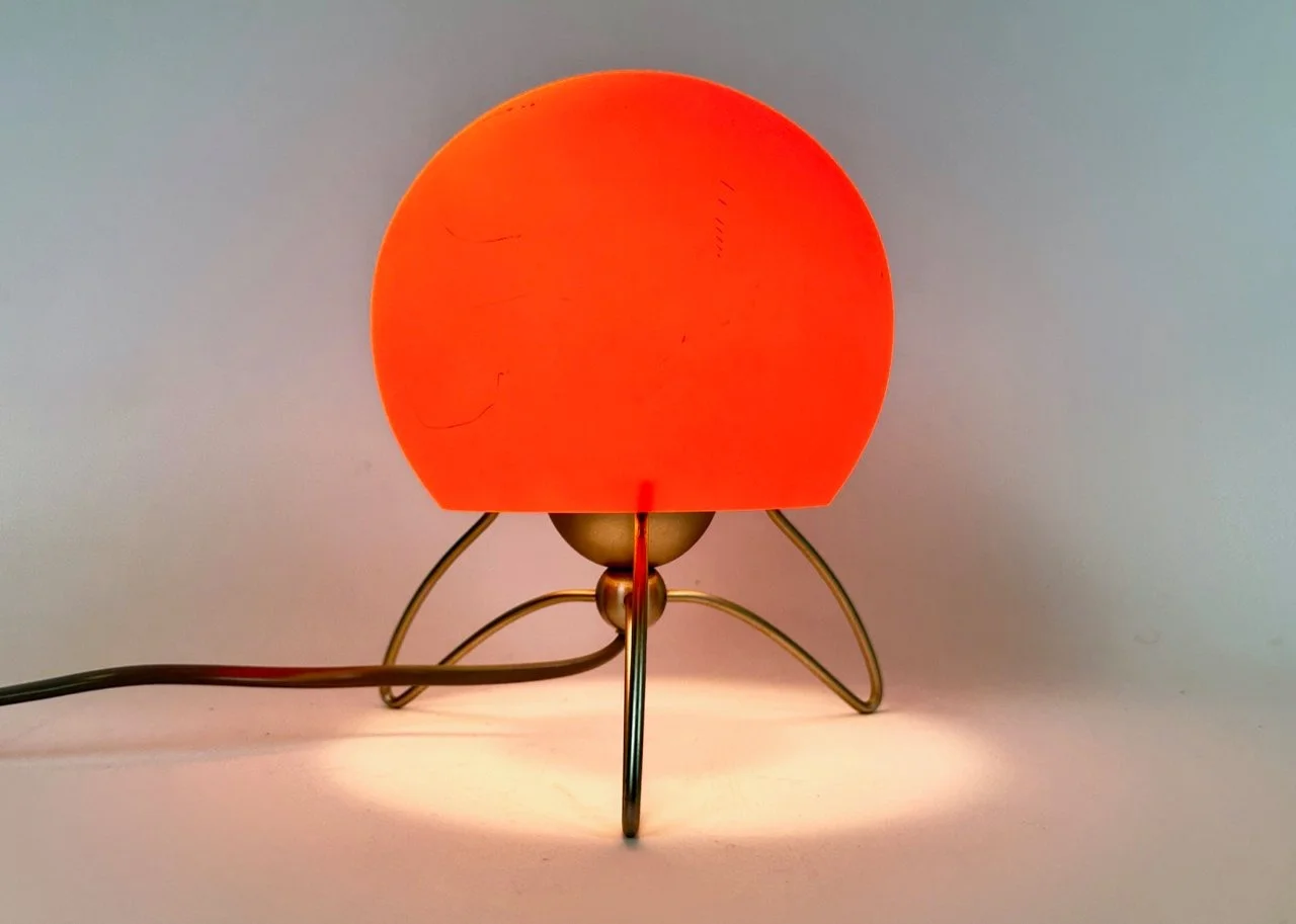 Red Space Age lamp, by Sölken Leuchten,  Germany, 1980s