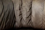 Two-seater Brutalist leather sofa bed, Germany, 1970s