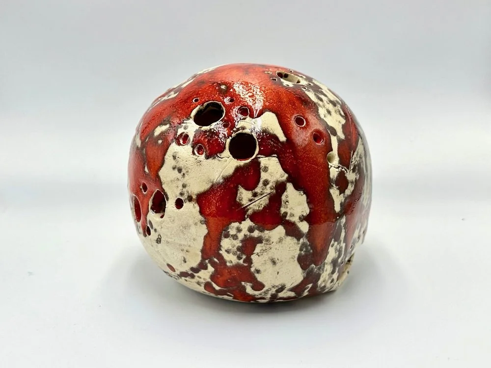 Decorative Fat Lava ceramic candle holder, Germany, 1970s