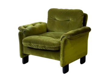 Vintage velvet armchair, Denmark, 1960s