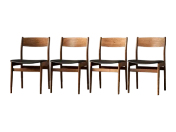 Set of 4 teak dining chairs, Denmark, 1960s