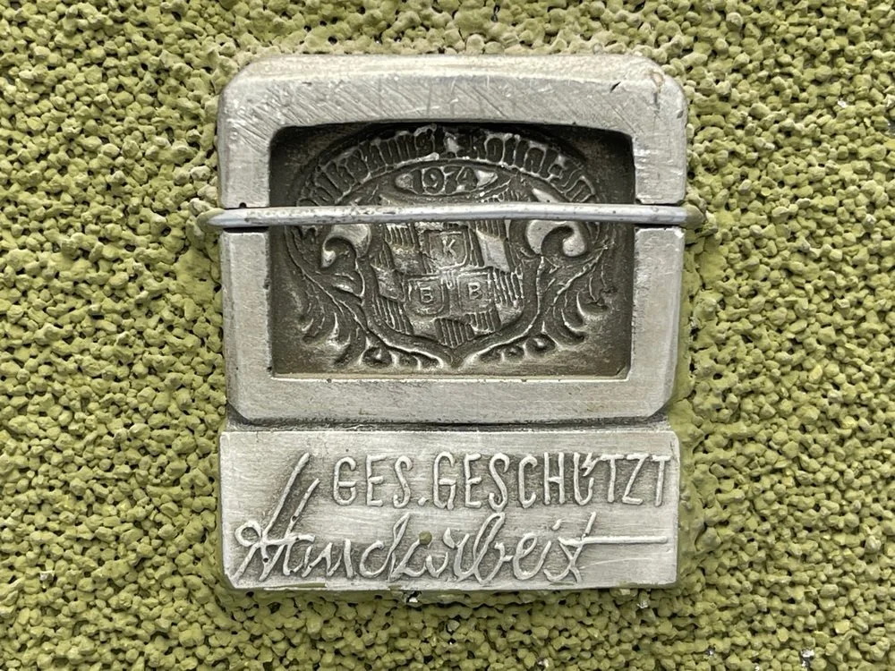 Metalowa płaskorzeźba ścienna, Volkskunst Rottal Inn, lata 70